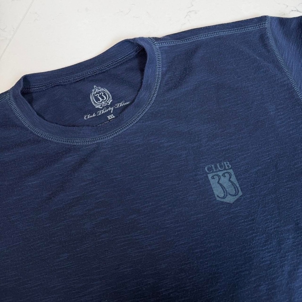 Disney Club 33 Disneyland Shirt XXL Navy Blue Modal Blend Short Sleeve Rare